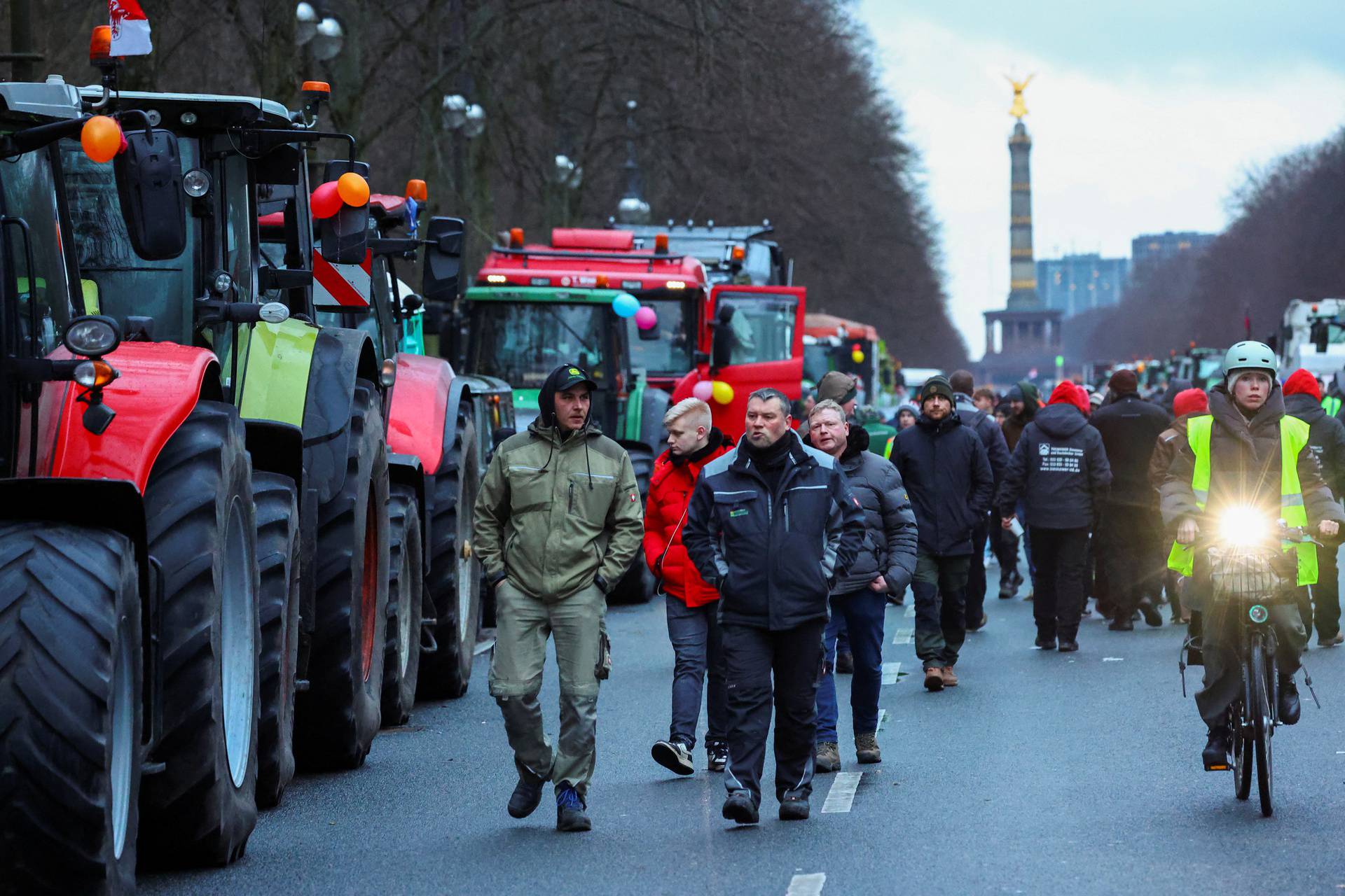 German farmers protest against the cut of vehicle tax subsidies in Berlin