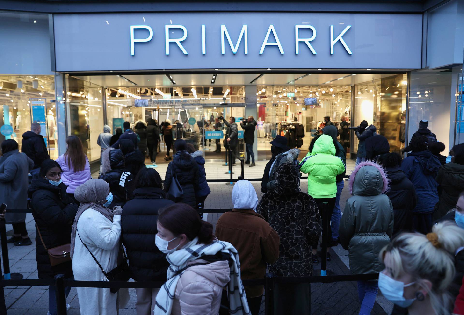 FILE PHOTO: The retail store Primark in Birmingham, Britain reopens its doors after a third lockdown imposed in early January due to the ongoing coronavirus disease (COVID-19) pandemic