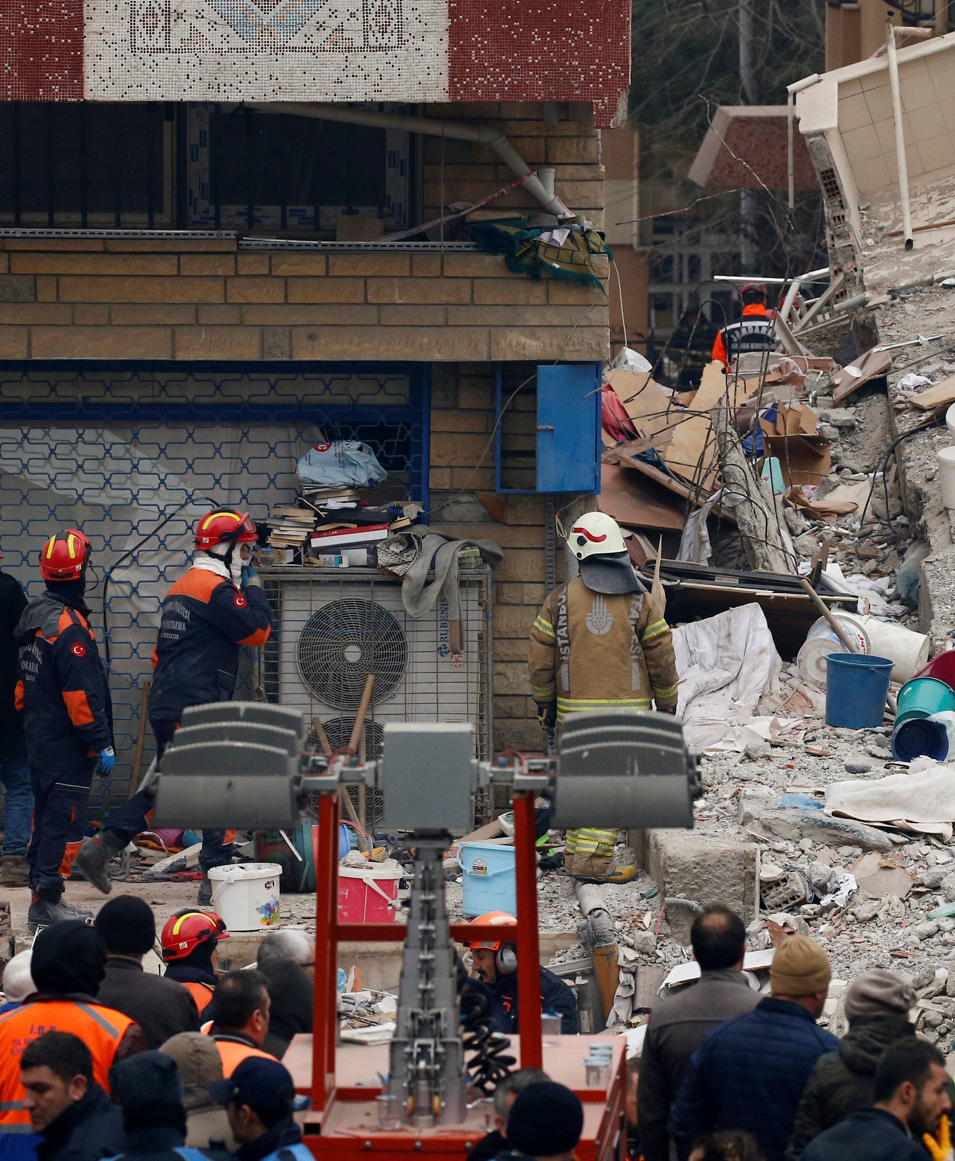 Site of a collapsed residential building in Istanbul