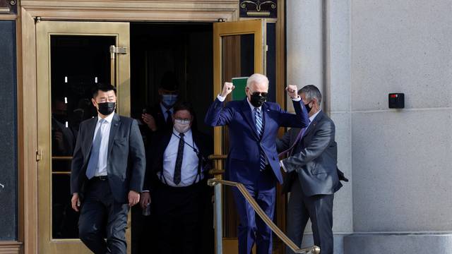 U.S. President Joe Biden departs his annual physical in Bethesda