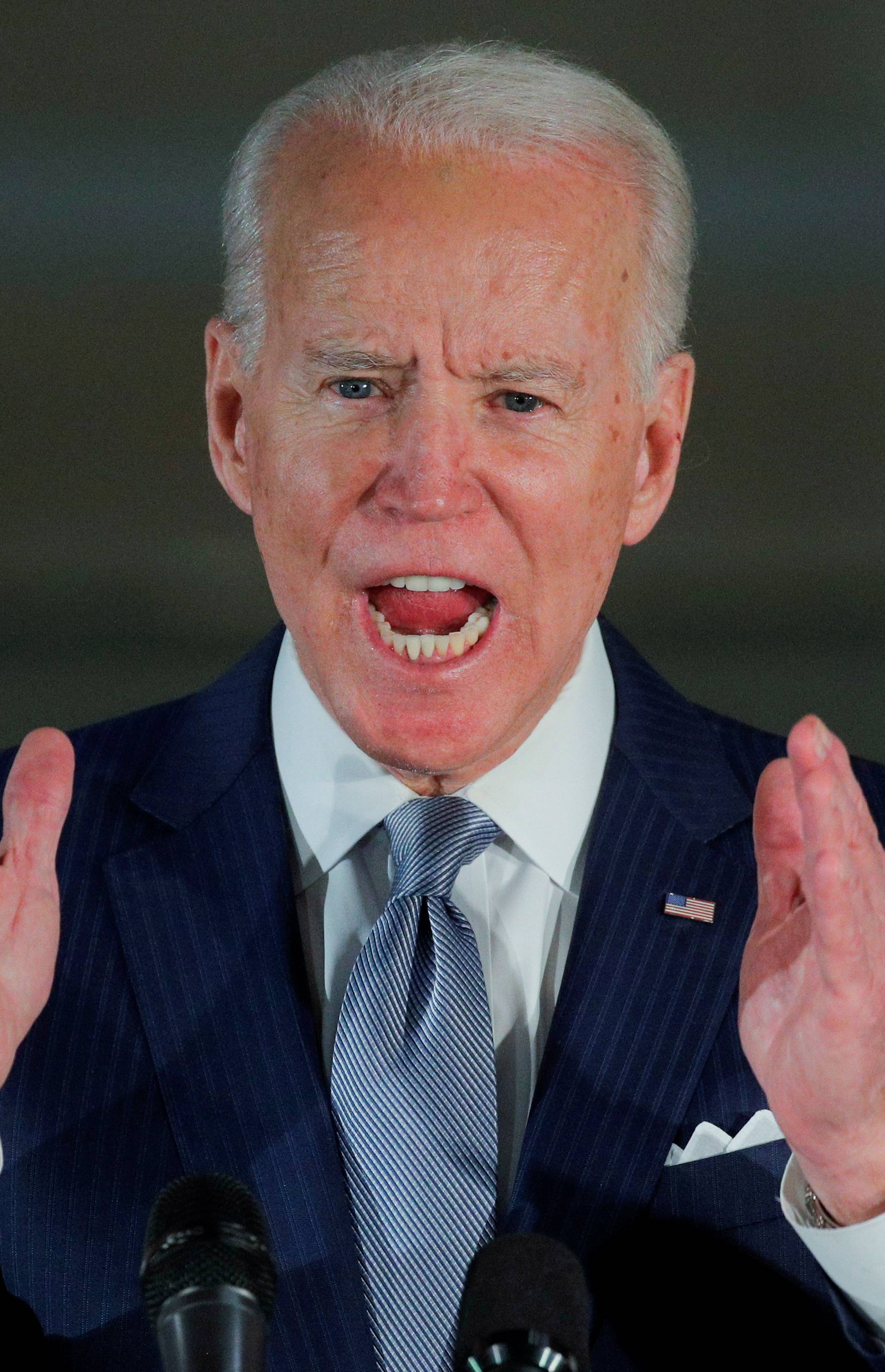 FILE PHOTO: Democratic U.S. presidential candidate and former Vice President Joe Biden speaks during a primary night appreance in Philadelphia