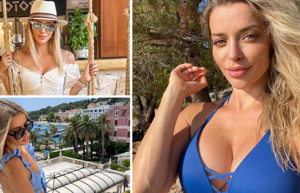 Fani Stipković stigla na odmor u Hrvatsku: U plavom bikiniju na plaži pokazala svoje bujne grudi