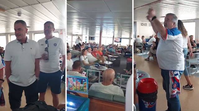 VIDEO Bračani pjesmom usrećili putnike na trajektu uoči derbija