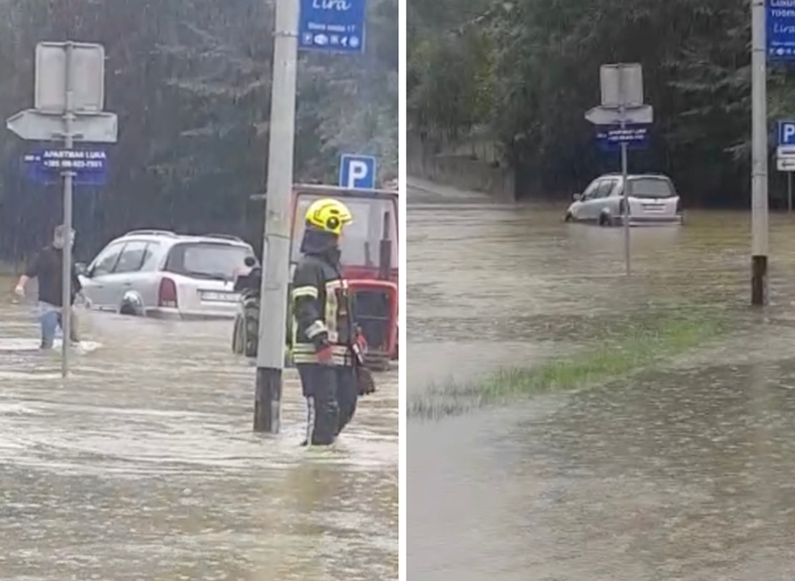 VIDEO Drama u Ogulinu, izlila se rijeka, autom zapeo u vodi: 'Čovjeka je izvukao traktorist'