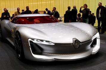 A Renault Trezor car is displayed at the Mondial de l'Automobile, Paris auto show, during media day in Paris