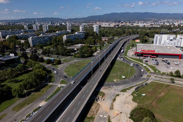 Napredak radova na Sarajevskoj cesti u Novom Zagrebu snimljen iz zraka