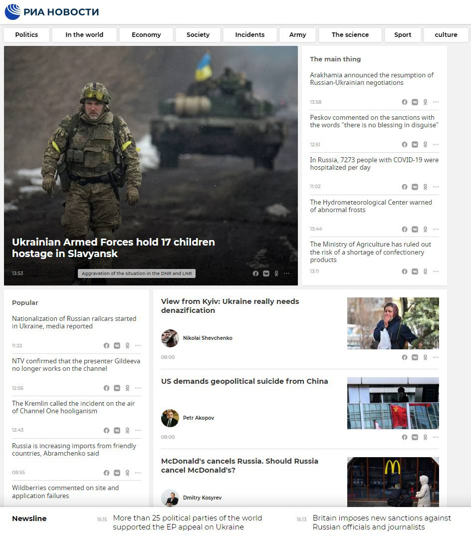 Kako Rusi izvještavaju o ratu? 'Ukrajini baš treba denacizacija. Vojska joj drži djecu kao taoce'