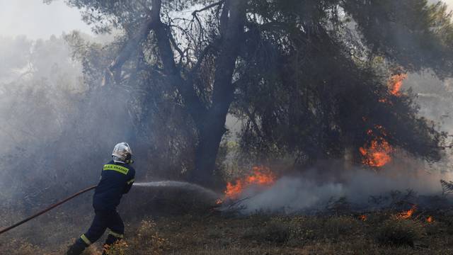Wildfires near Athens