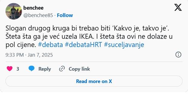 FOTO Internet se još nije ugasio! Ljudi o debati: 'Slogan drugog kruga je - kakvo je, takvo je...'