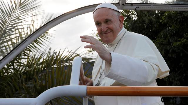 Pope Francis leaves Ivato International Airport for a three-day visit to Madagascar