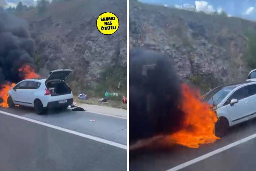 Požar automobila kod Žute Lokve