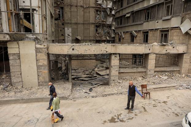 Aftermath of an Israeli and the U.S. strike on Gandhi Hotel Hospital, in Tehran
