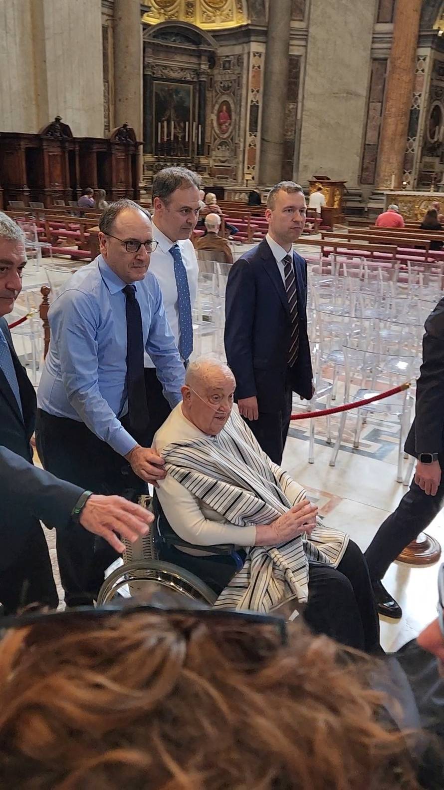 Pope Francis makes a surprise visit to Saint Peter Basilica at the Vatican