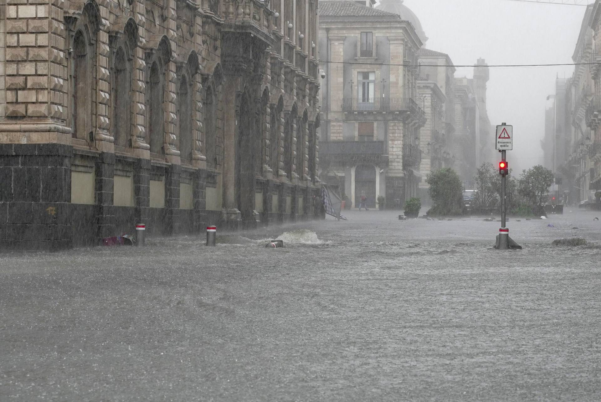 Heavy rainfall on the island of Sicily