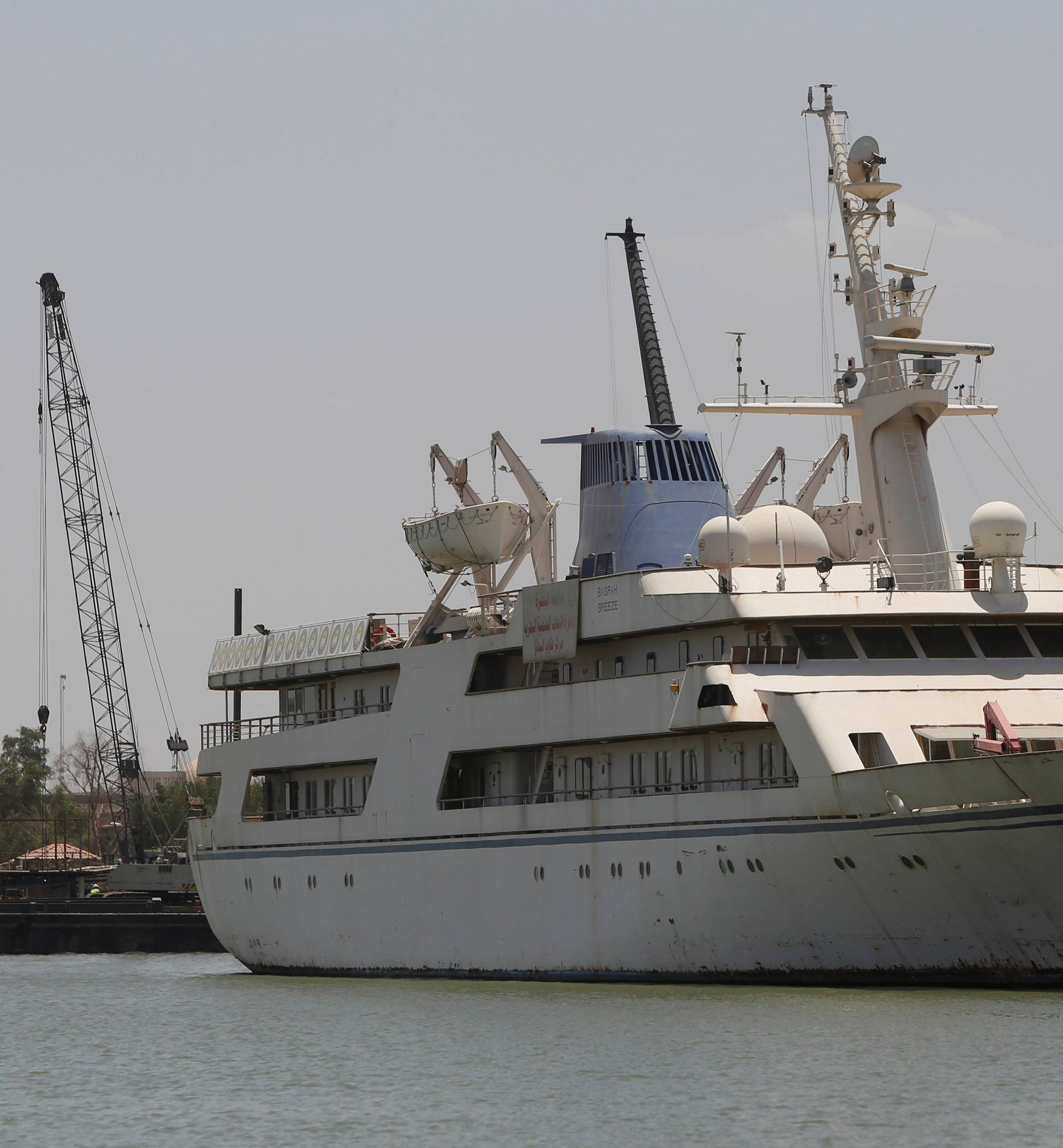 Yacht called "Basrah Breeze", once owned by former Iraqi president Saddam Hussein, who was toppled in a U.S.-led invasion in 2003, is seen in the southern port of Basra