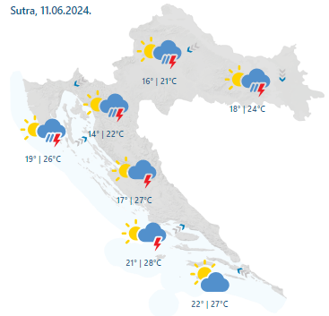 Stigla promjena vremena: Past će temperature, moguća i tuča