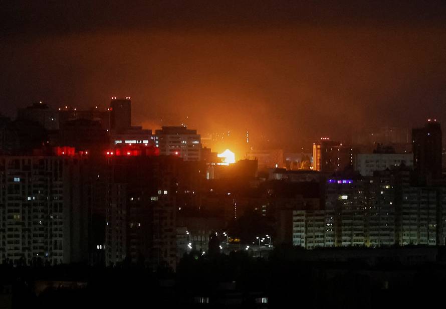 Russian drone and missile strike in Kyiv