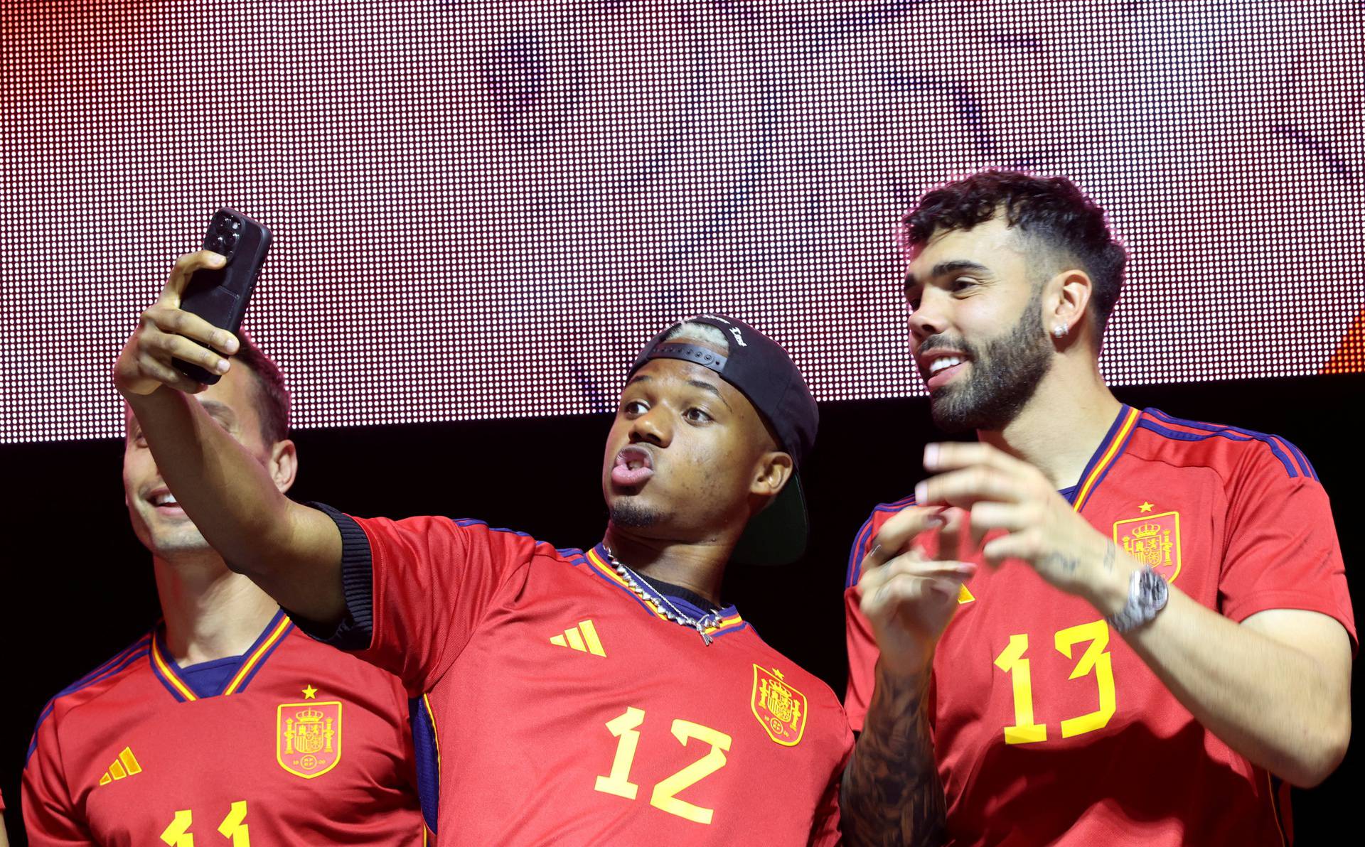 UEFA Nations League - Spain celebrate winning the UEFA Nations League