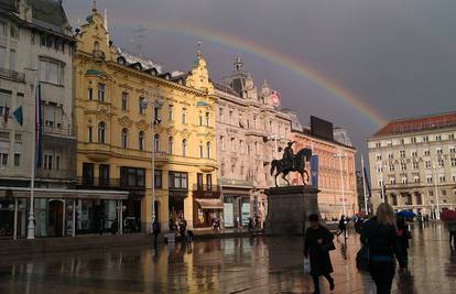 Nakon pljuska nad nebom iznad Zagreba pojavila se duga