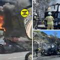 VIDEO Buktinja kod Solina: Na brzoj cesti izgorio je kamion