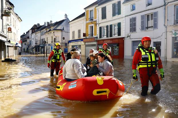 Floods due to heavy rain and storm Kirk in France