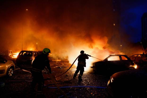 Aftermath of Russian missile and drone attack in Kyiv
