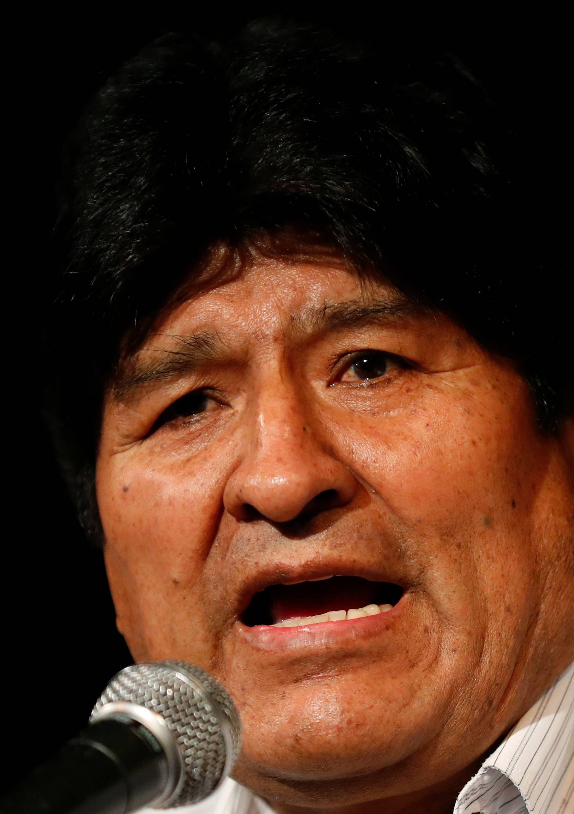 News conference of former Bolivian President Evo Morales