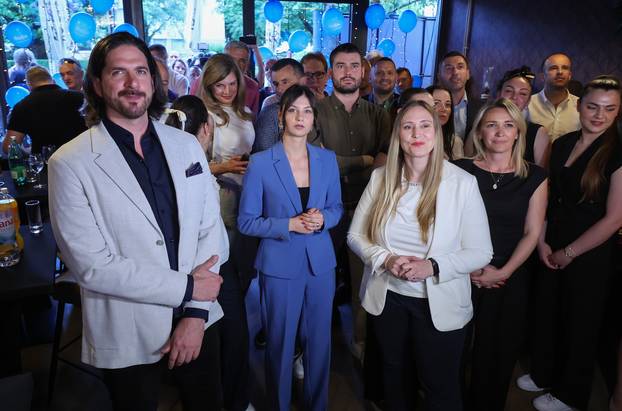 Zagreb: Doček izbornih rezultata u izbornom stožeru Marije Selak Raspudić