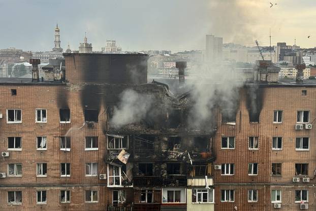 Aftermath of a Russian drone attack in Kharkiv