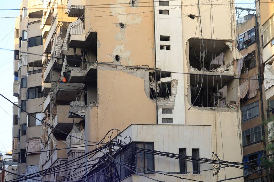 Aftermath of Israeli military strike in Beirut's southern suburbs
