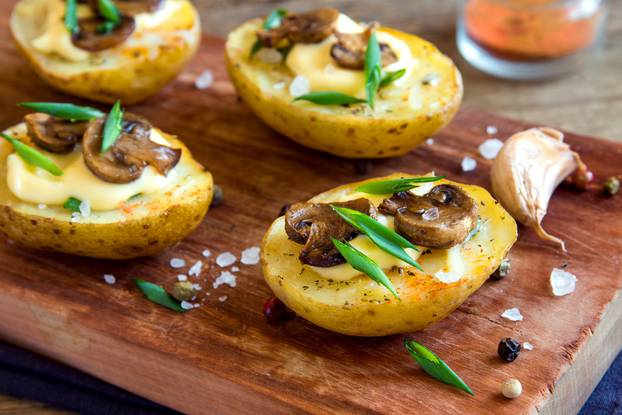 Baked potatoes with mushroom