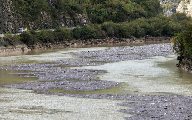 Grabovica: Pogled na Neretvu punu smeća nakon poplava