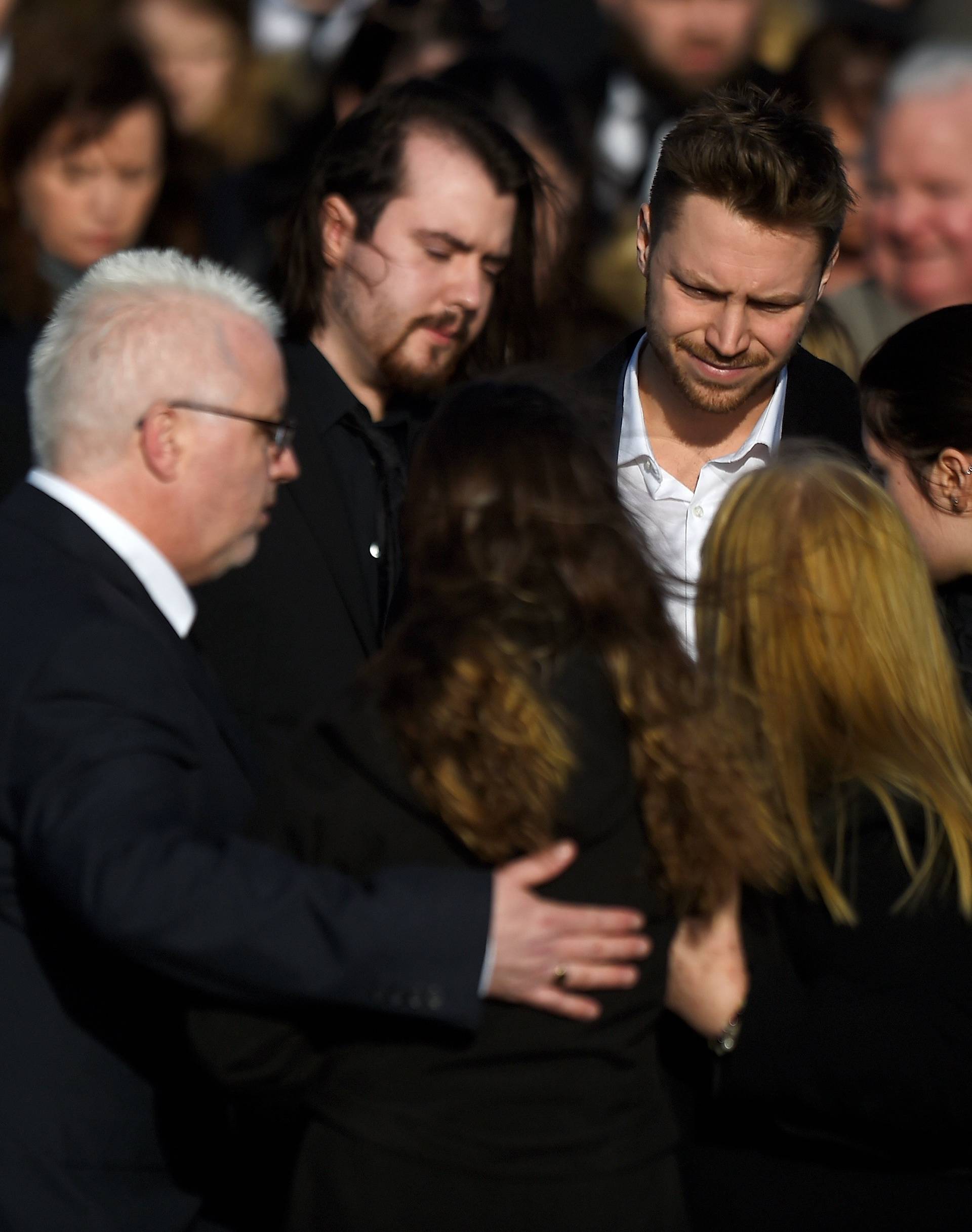 Mourners leave Dolores O'Riordan's funeral at St Ailbe's Church in Ballybricken