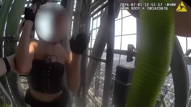 NYPD bodycam footage shows activists detained after climbing Empire State Building