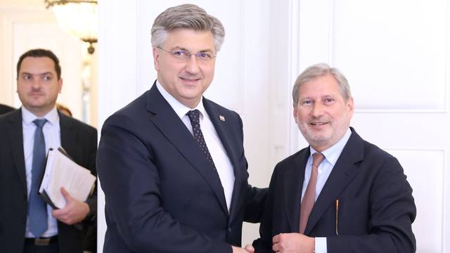 Zagreb: Plenković primio povjerenika Europske komisije za proračun i administraciju Johannesa Hahna