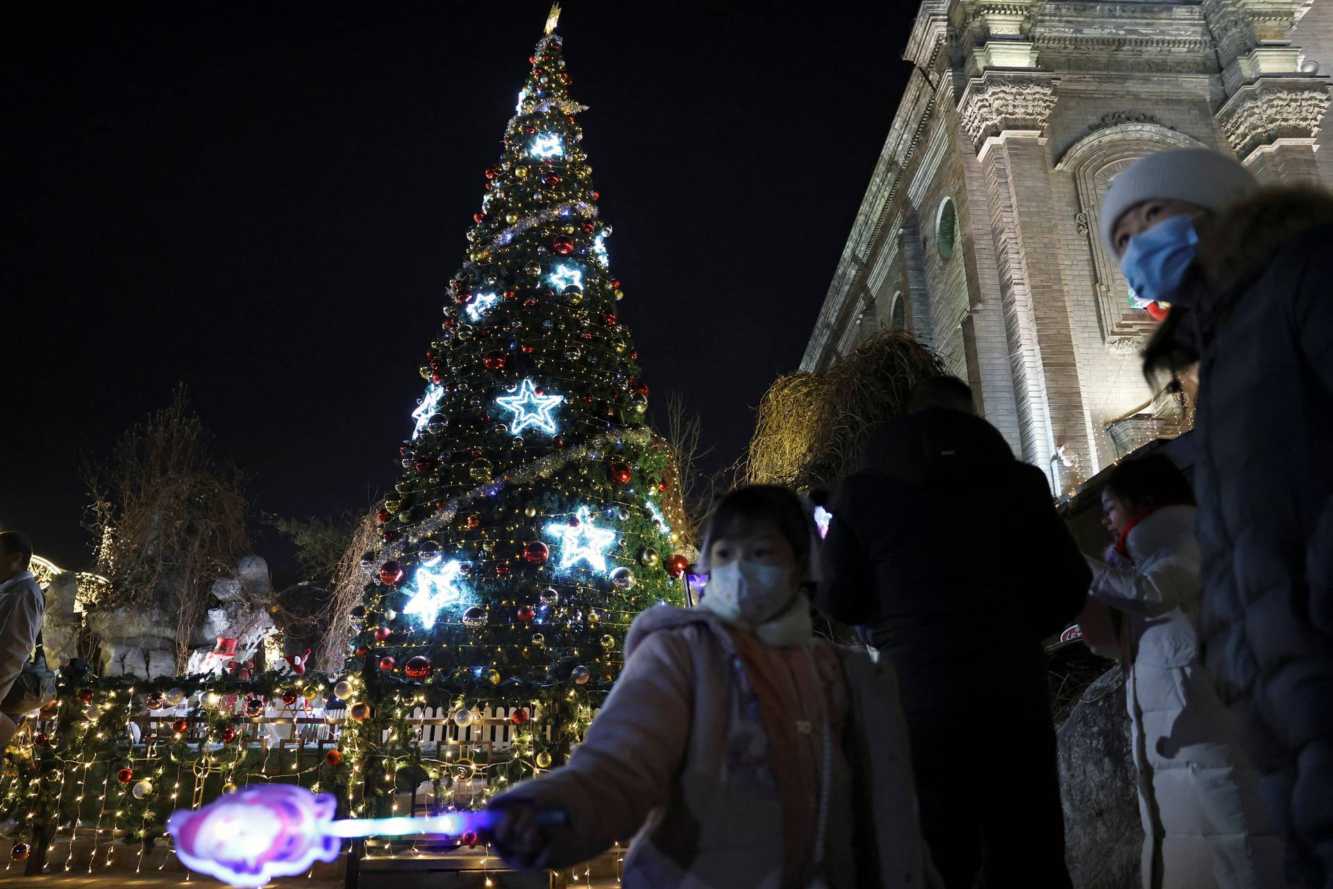 Christmas Eve mass at Catholic church in Beijing