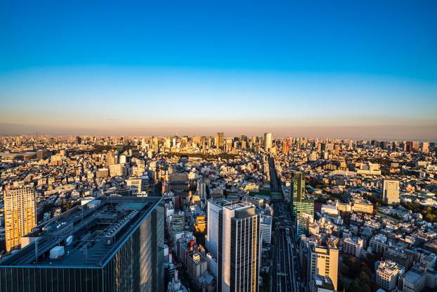 Tokyo, Japan - November 16, 2019: Shibuya Scramble Square opened in November 2019 in Shibuya, Tokyo, Japan. The rooftop ""Shibuya Sky"" can take charge of the view from 229m above the ground.