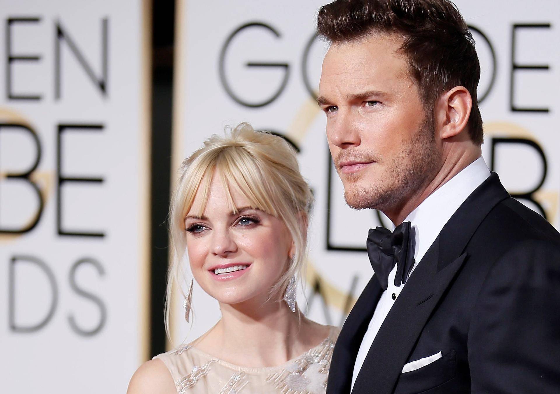 FILE PHOTO Anna Faris and Chris Pratt arrive at the 72nd Golden Globe Awards in Beverly Hills