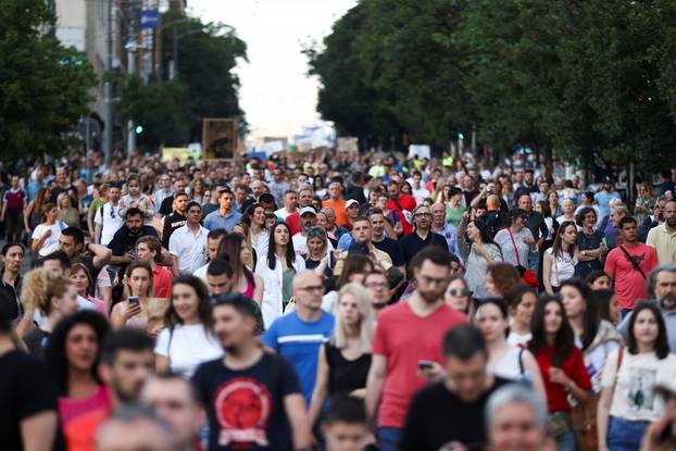 Serbian opposition parties protest against violence and in reaction to the two mass shootings, in Belgrade