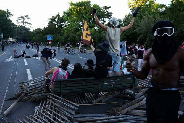 Protest against the upcoming G7 summit in Evian-les-Bains in France, in Geneva