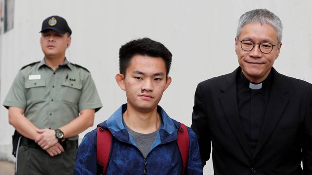 Chan Tong-kai, a Hong Kong citizen who was accused of murdering his girlfriend in Taiwan last year, leaves from Pik Uk Prison, in Hong Kong