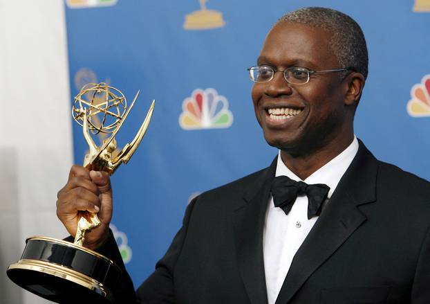 FILE PHOTO: Braugher poses after winning an Emmy for outstanding lead actor in a miniseries or movie for his work on "Thief" in Los Angeles