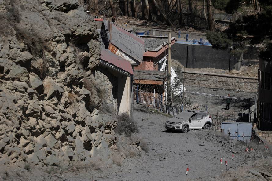The B1 bridge damaged by a strike, as the U.S.-Israeli conflict with Iran continues, in Karaj