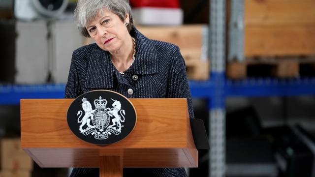 Prime Minister Theresa May speaks on Brexit ahead of next week's vote in Parliament on her revised Brexit deal in Grimsby