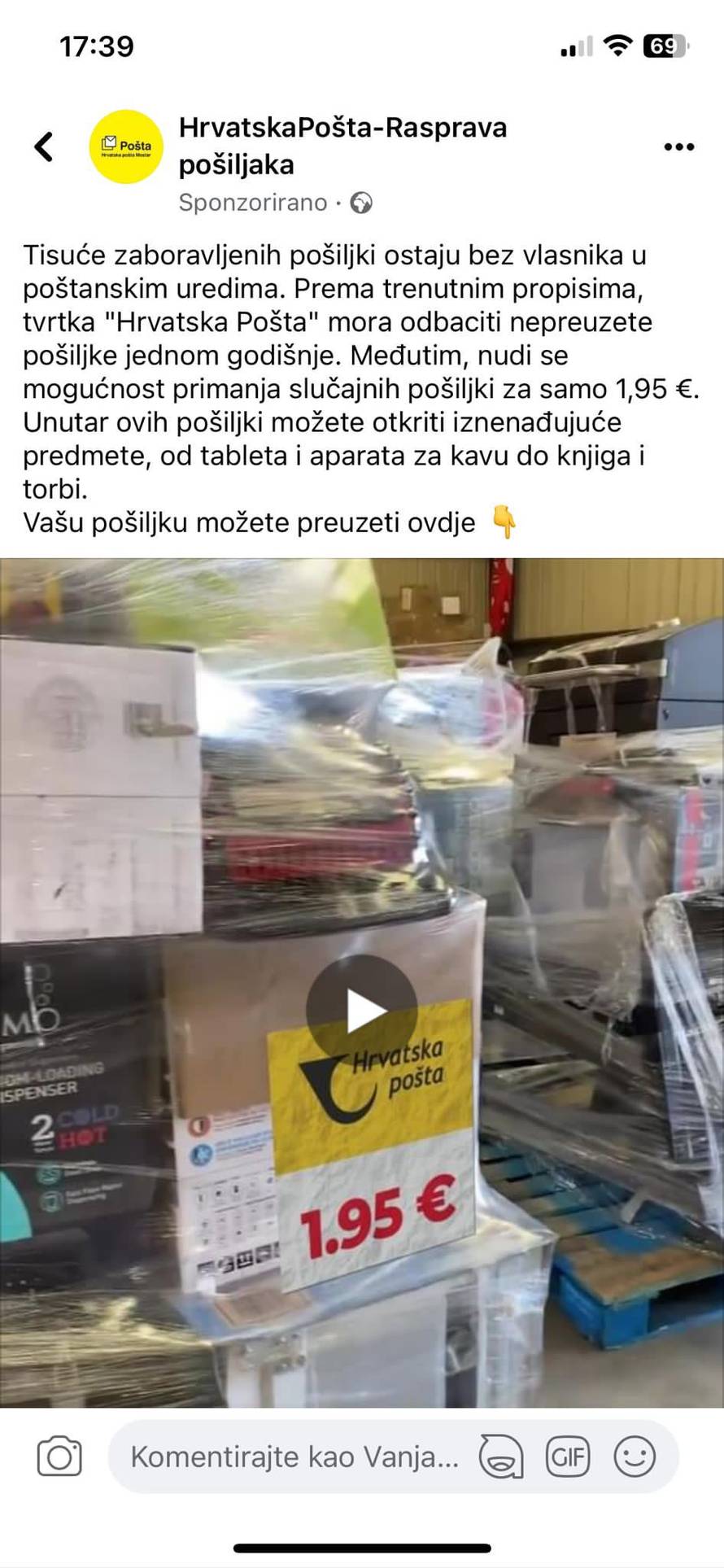 Kruže objave o prodaji paketa koji nisu preuzeti. Pošta: To je laž, ne nasjedajte na te objave