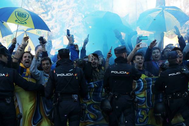 Boca Juniors Fans ahead of the Copa Libertadores match between River Plate and Boca Juniors