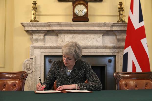 The Prime Minster Of the United Kingdom Theresa May Signs Article 50