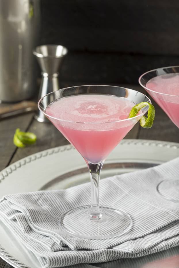 Homemade Pink Vodka Cosmopolitan Drink