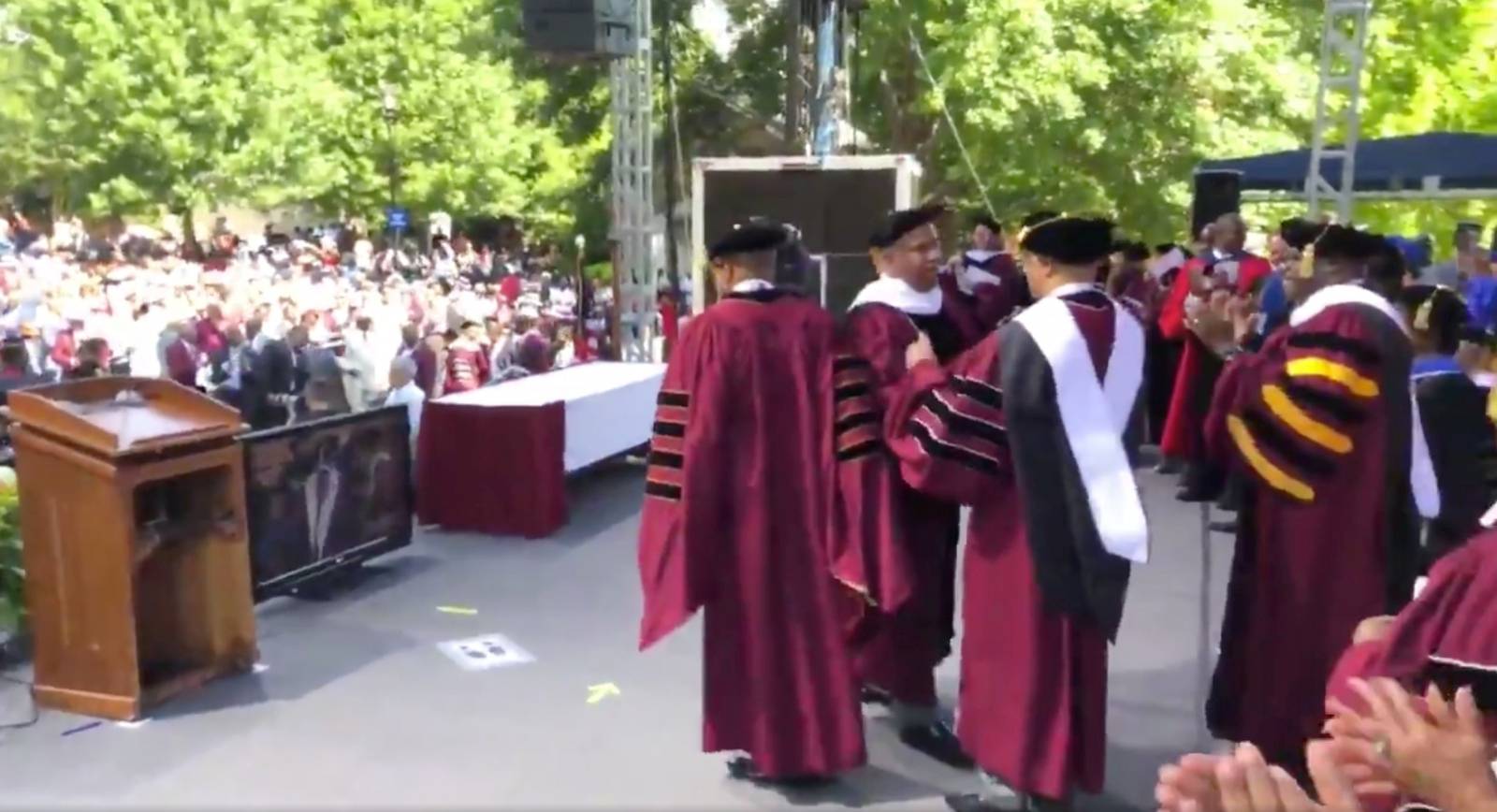 Billionaire investor Smith is seen after pledging to pay off the student loan debt of the entire class of 2019 at Morehouse College in Atlanta