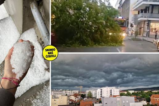 Ugasilo se nebo: Nevrijeme pogodilo Zagreb, vjetar nosi limove, sru&scaron;eno vi&scaron;e stabala